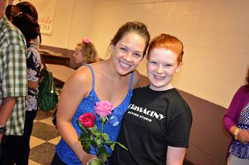 Torrence brown posing with her director.