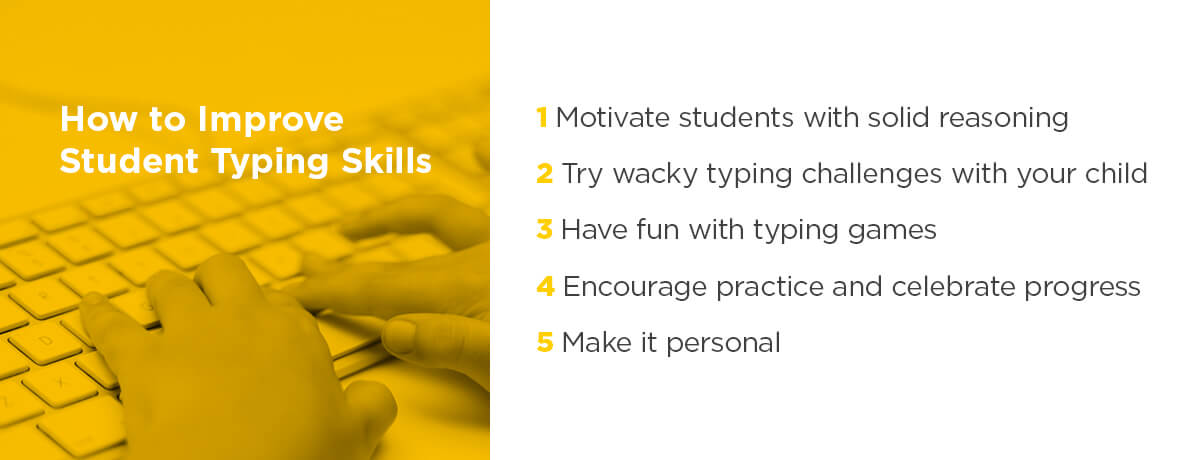 Graphic: How to improve student typing skills.
