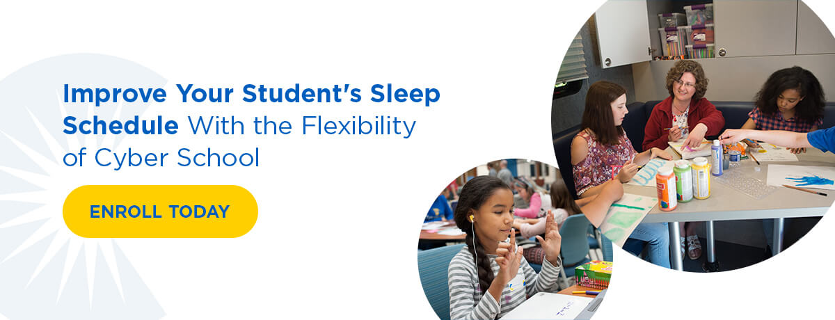 Graphic: Improve your student's sleep schedule with the flexibility of cyber school.