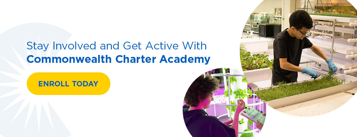Graphic: Stay involved and get active with Commonwealth Charter Academy