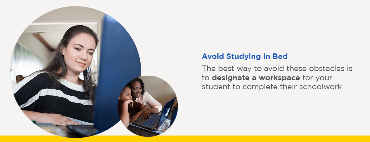 Graphic: Avoid studying in bed
