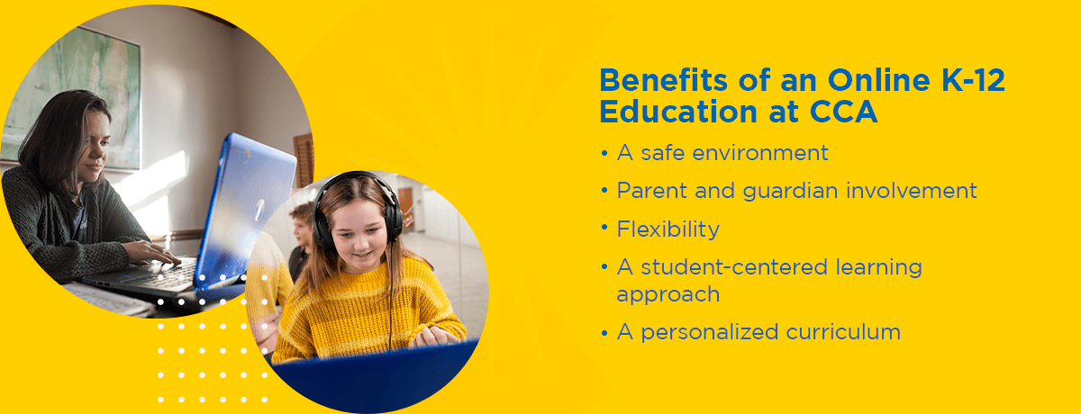 Graphic: benefits of an online K-12 education at CCA
