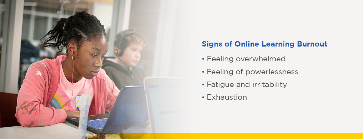 Graphic: signs of online learning burnout