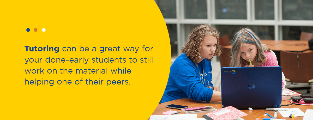 Graphic: tutoring allows students to work on the material and help peers