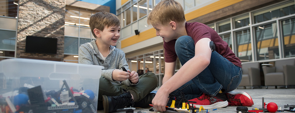 Children playing with toys