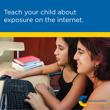 Teaching a child internet safety.