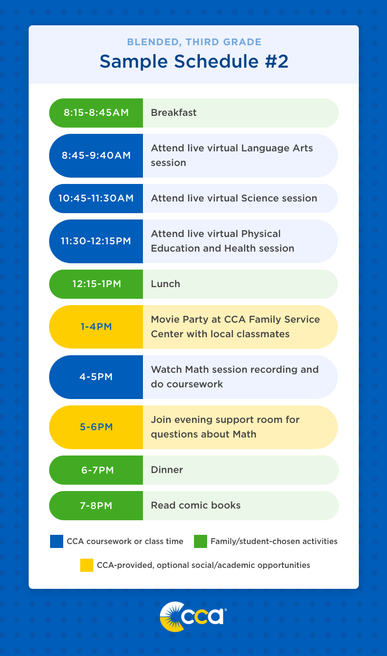 third grade sample schedule